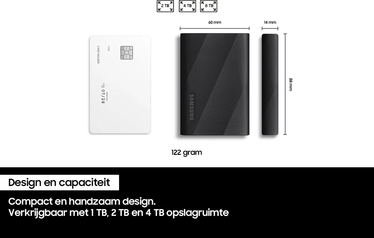 Samsung Portable T9 MU-PG2T0B/EU Externe SSD 2TB - Zwart