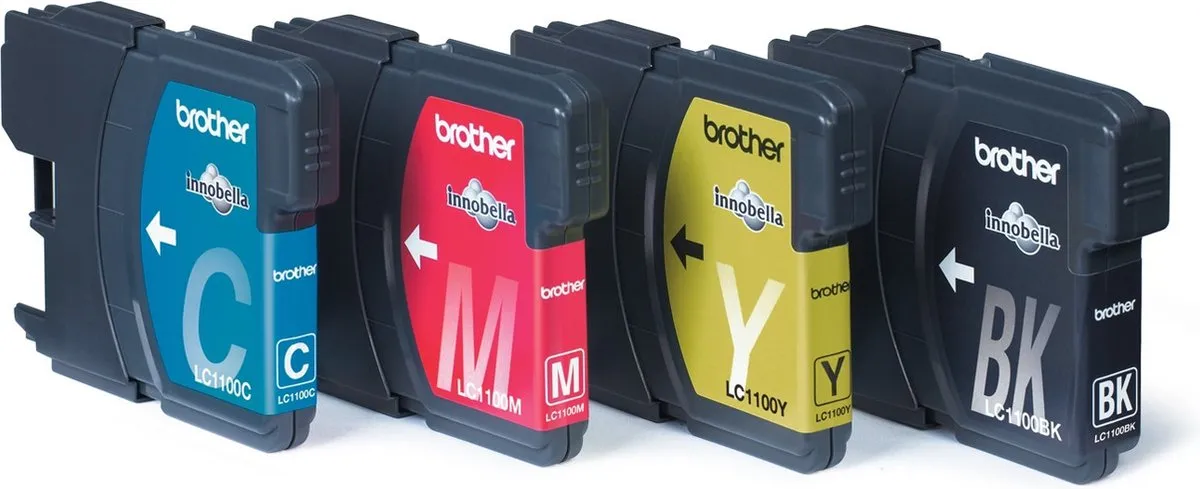 Brother LC-1100VALBPRF Inktcartridges - 4 Stuks - Zwart/Cyaan/Magenta/Geel