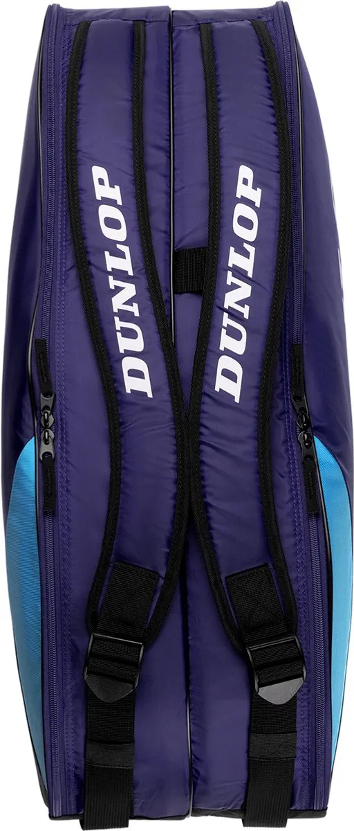 Dunlop FX-CLUB 6RKT Sporttas - 6 Rackets - 2 Thermovakken - Violet/Zwart/Cyaan