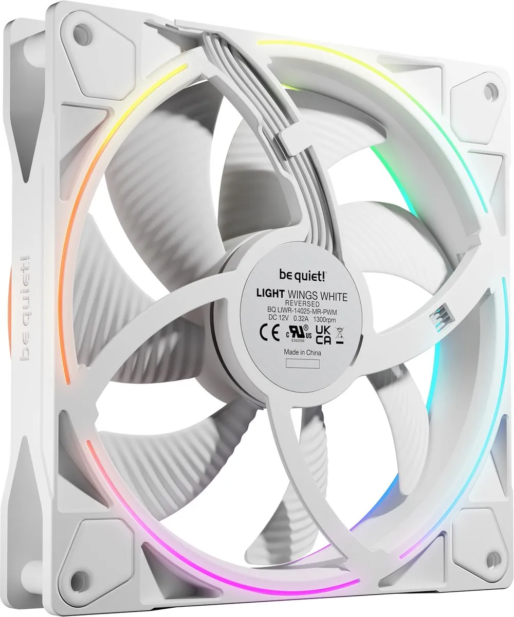 be quiet! LIGHT WINGS BL135 PWM Ventilator 140mm - 1500 RPM - Zwart RGB