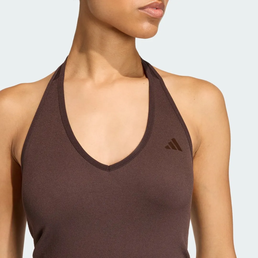 adidas Performance Workout Essentials Knit Halterneck T-shirt M - Bruin - afbeelding 6 van 6