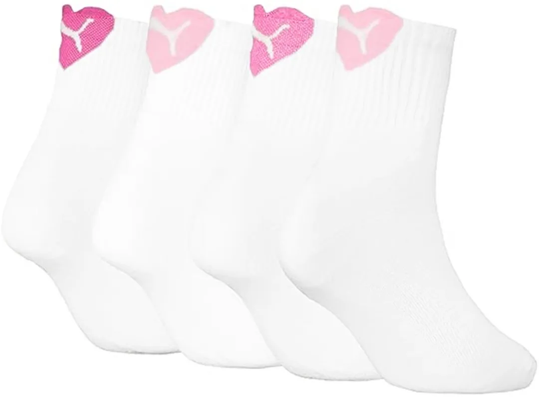 PUMA Dames Heart Sokken 4 Stuks - Wit