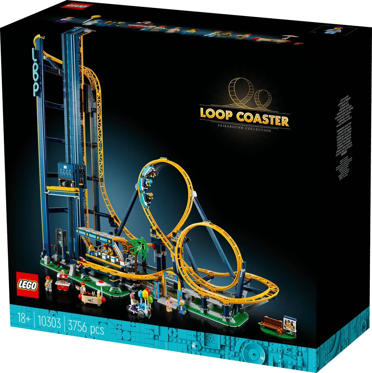 LEGO 10303 Loop Coaster - 3756 Stukken - 11 Minifiguren - Blauw/Geel - afbeelding 6 van 6
