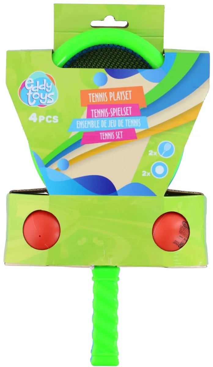 Eddy Toys Tennis Set 4-delig - Meerkleurig