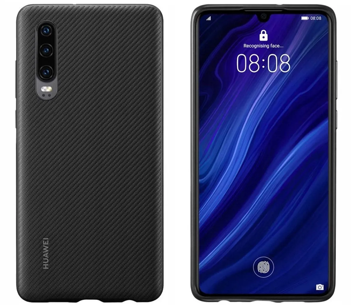 Huawei PU Hoesje 51992992 - Zwart Carbon