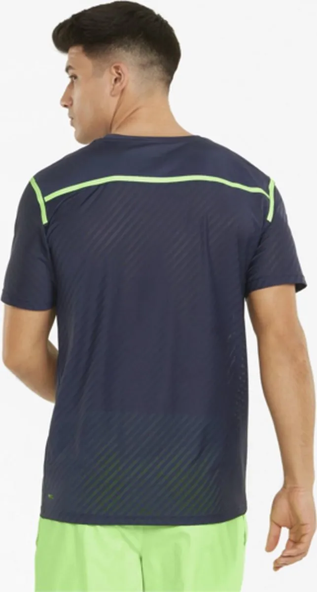 PUMA Train Breeze Heren Sportshirt - Navy/LimeGroen - Maat S
