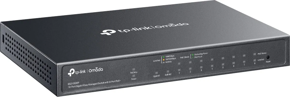 TP-Link Omada ES210GMP Managed Switch 10x PoE - 8x 123W - 1x SFP