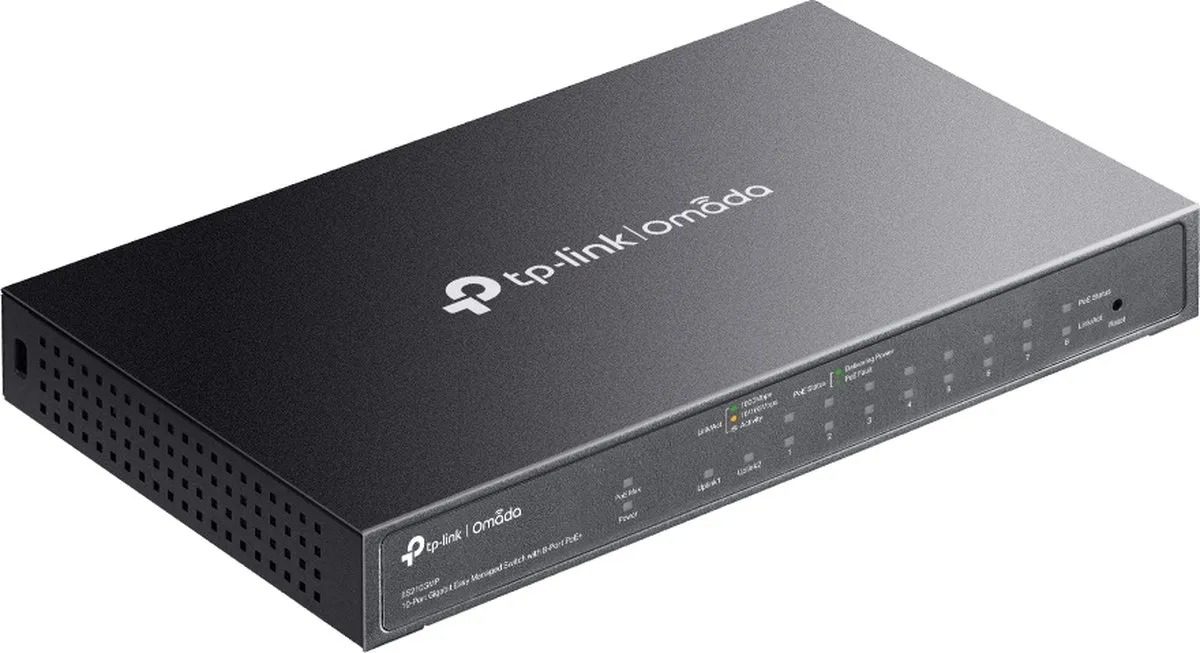 TP-Link Omada ES210GMP Managed Switch 10x PoE - 8x 123W - 1x SFP