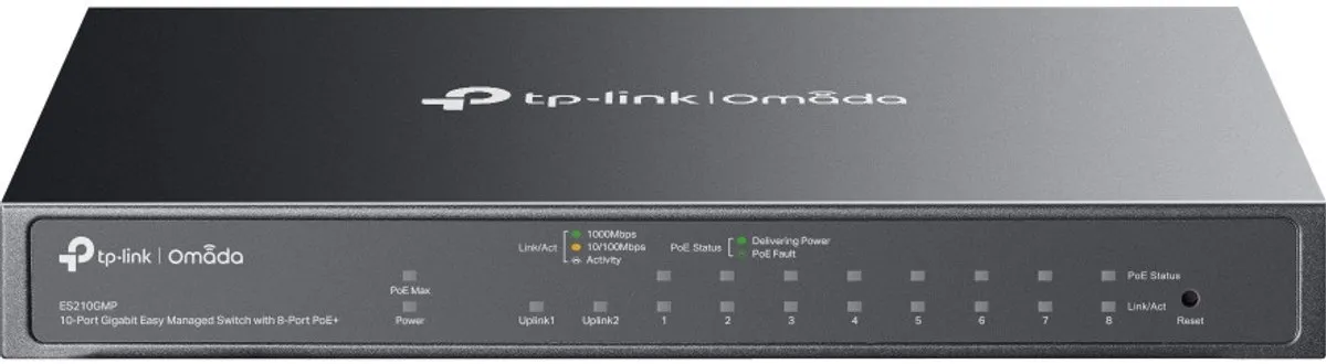 TP-Link Omada ES210GMP Managed Switch 10x PoE - 8x 123W - 1x SFP