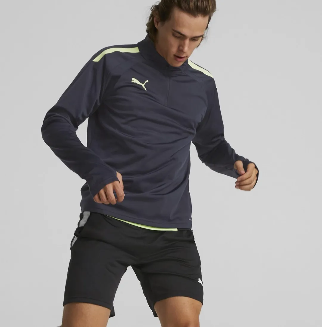 PUMA teamLIGA 1/4 Zip Top - XL - Parisian Night-Fizzy Lime