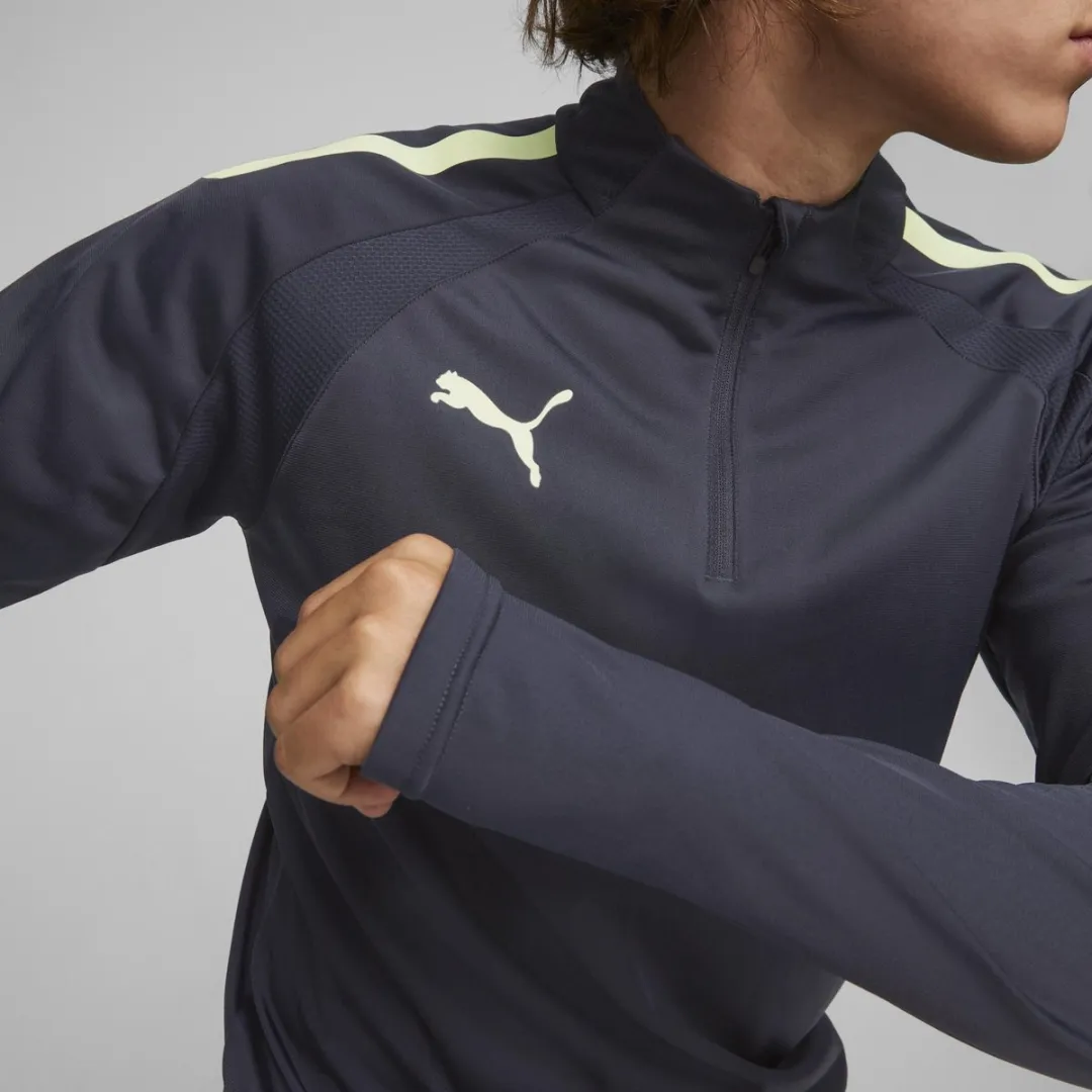 PUMA teamLIGA 1/4 Zip Top - XL - Parisian Night-Fizzy Lime
