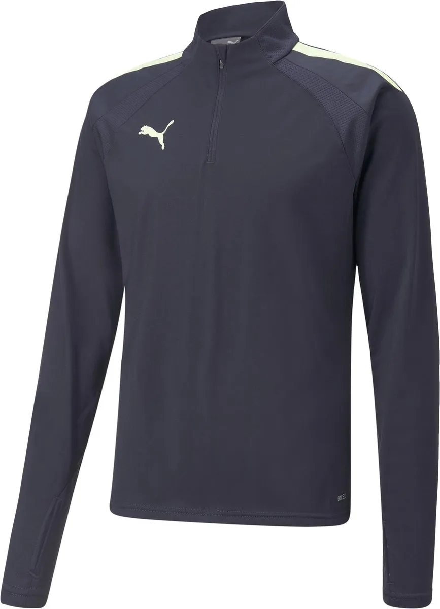 PUMA teamLIGA 1/4 Zip Top - XL - Parisian Night-Fizzy Lime