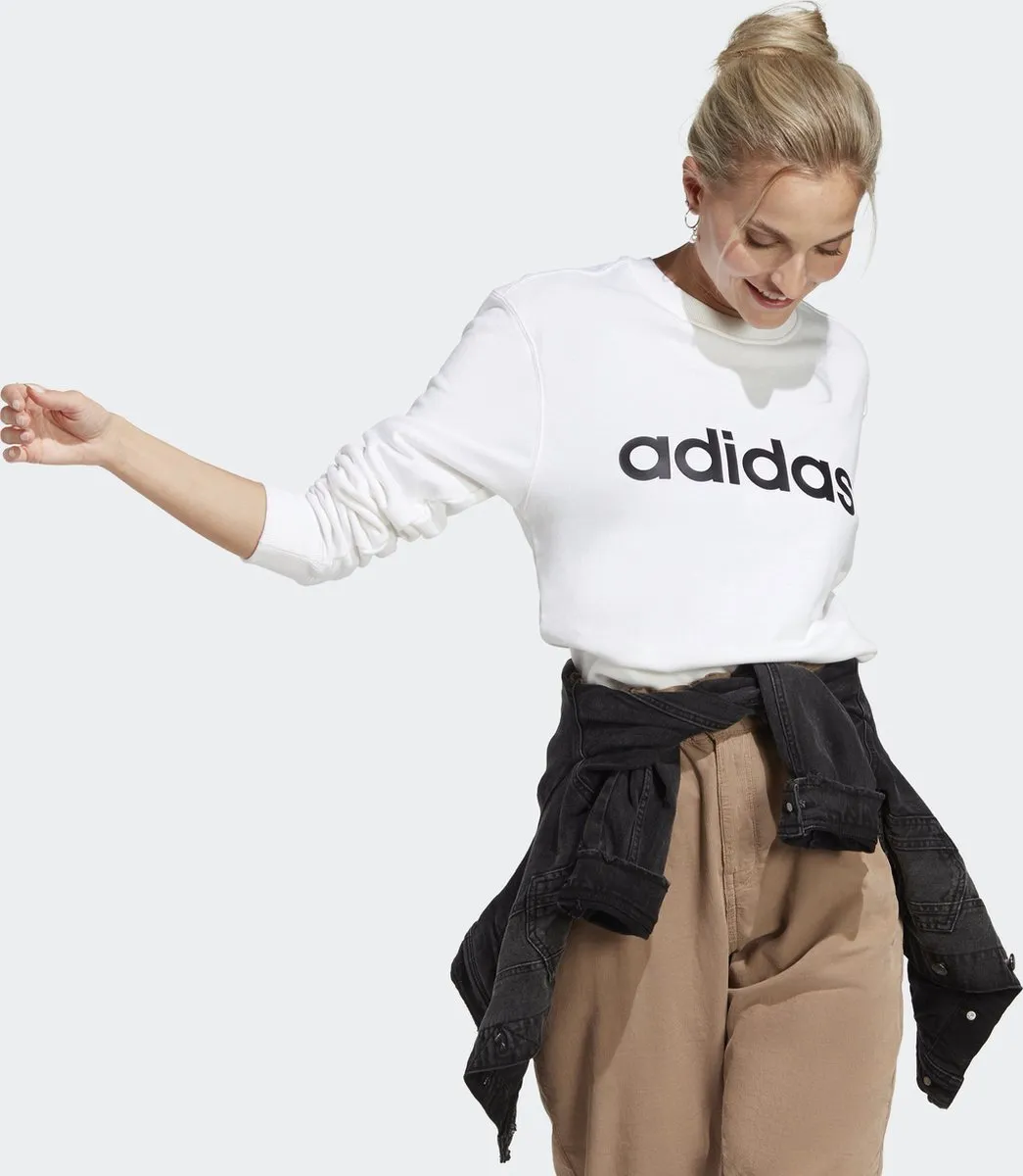 adidas Essentials Linear French Terry Sweatshirt Wit - L
