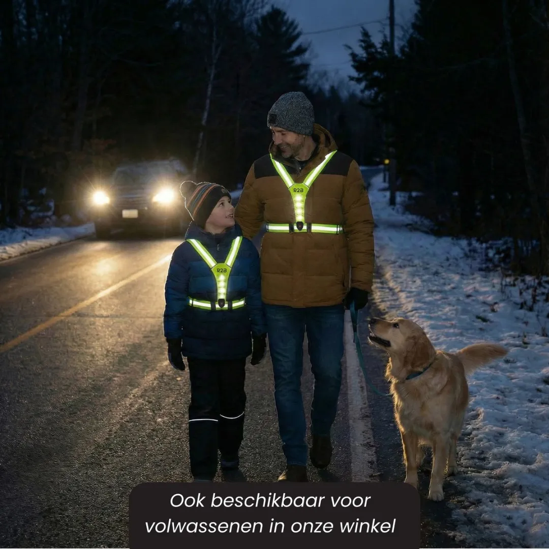 R2B Hardloopvest met Verlichting - One Size - Neongeel