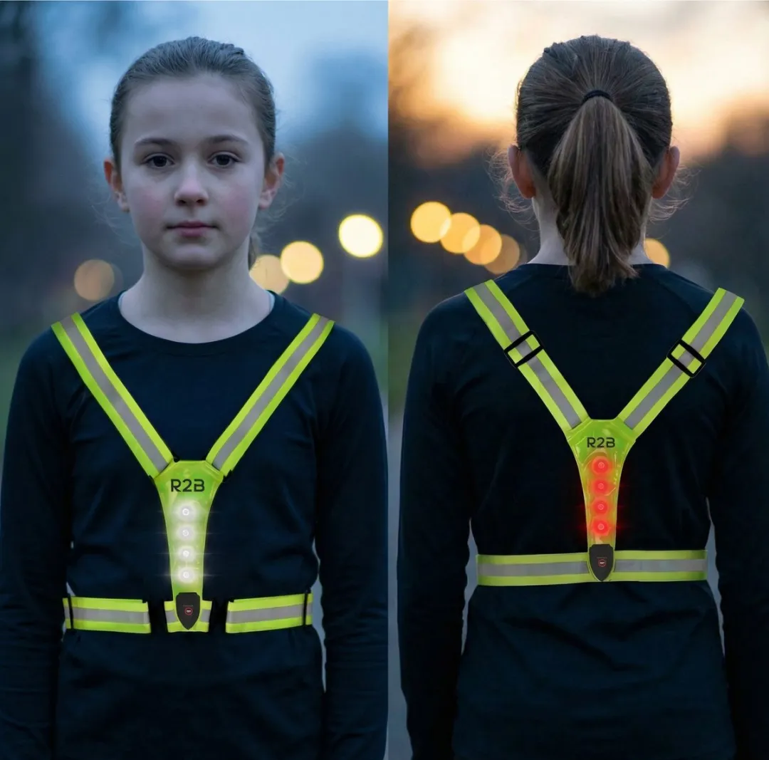 R2B Hardloopvest met Verlichting - One Size - Neongeel