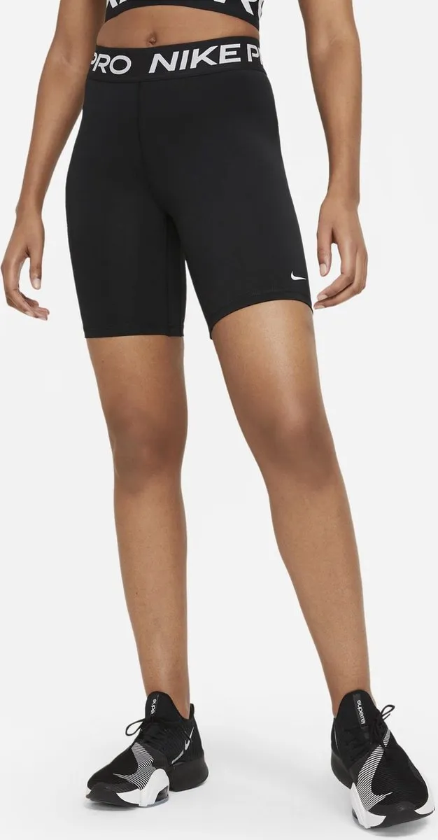 Nike Pro 365 8IN Sportbroek Dames M - Zwart