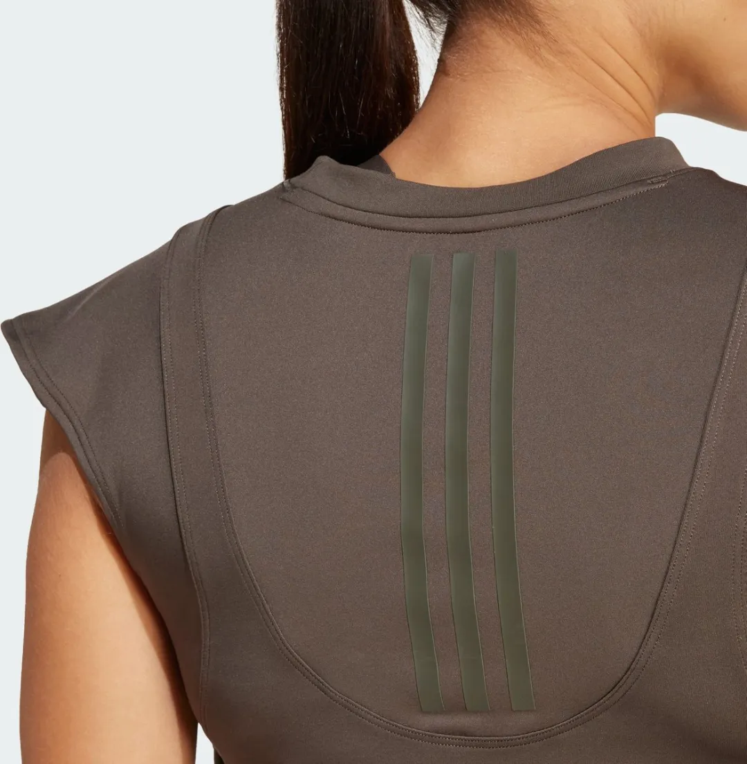 adidas Performance Power Boxy French Terry Tanktop IW3187 - Groen L