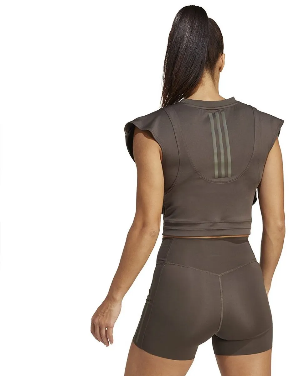 adidas Performance Power Boxy French Terry Tanktop IW3187 - Groen L