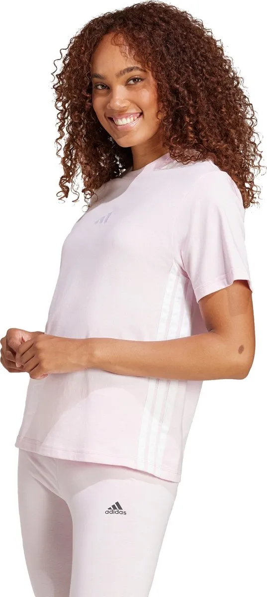 adidas Essentials 3-Stripes Katoenen T-shirt L - Roze