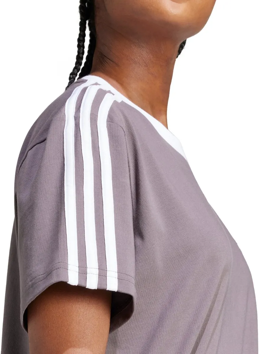 adidas Essentials 3-Stripes Tee Dames - XS - Grijs