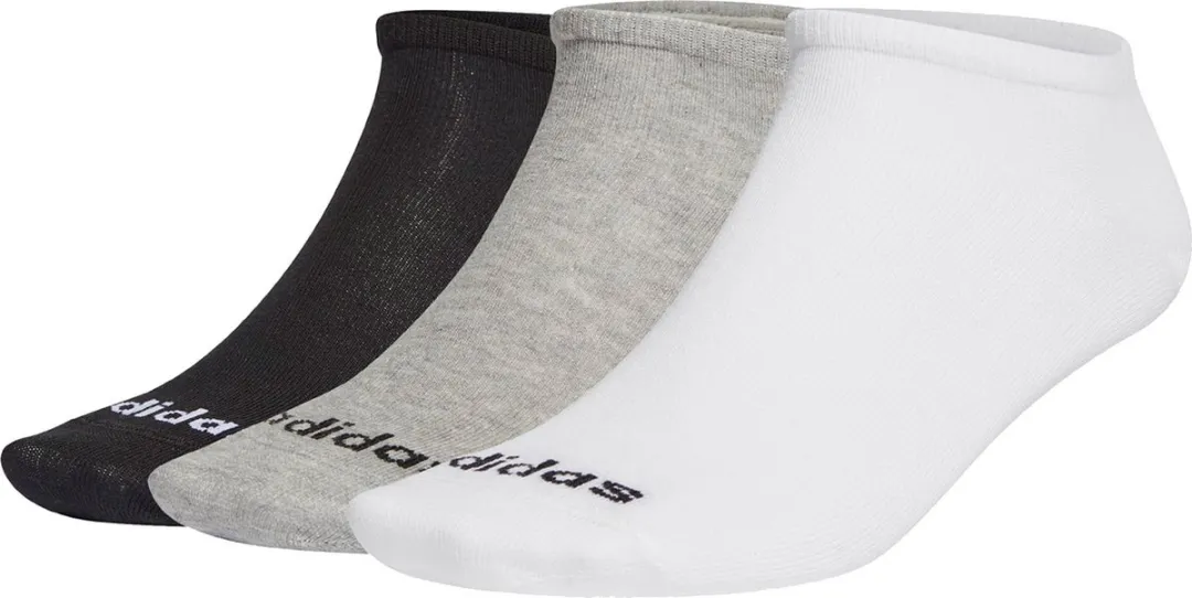 adidas Laag Uitgesneden Sokken 37-39 - 3 Stuks - Zwart/Wit/Grijs
