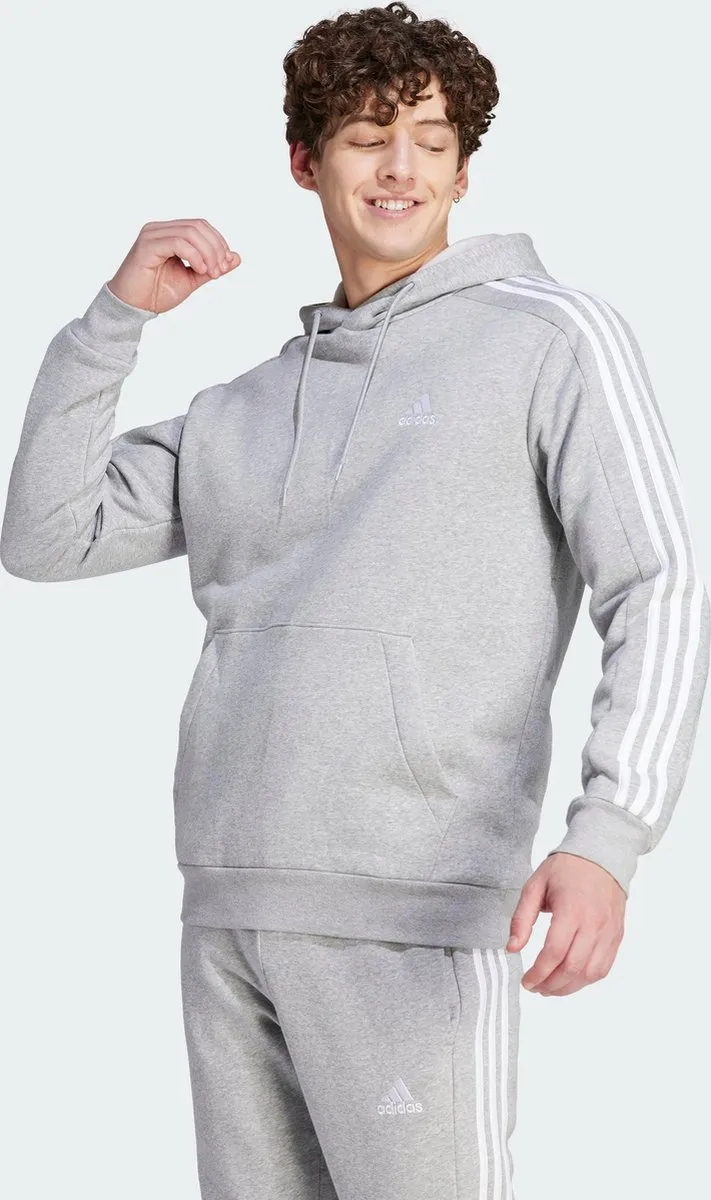 adidas Essentials Fleece 3-Stripes Hoodie 2XL - Grijs
