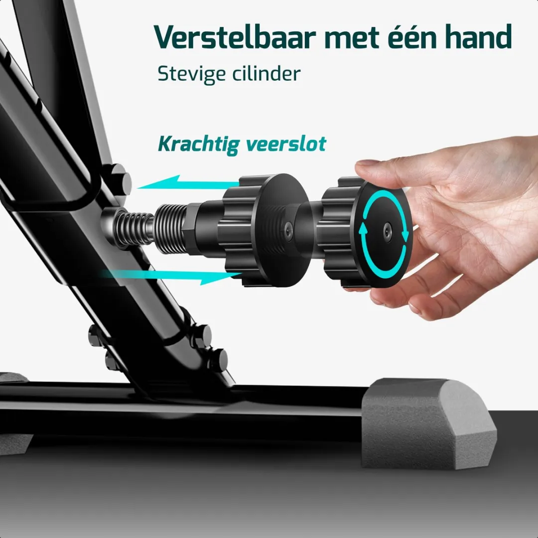 FITAGE Fitnessbank Halterbank 300KG - Verstelbaar Inklapbaar - Zwart