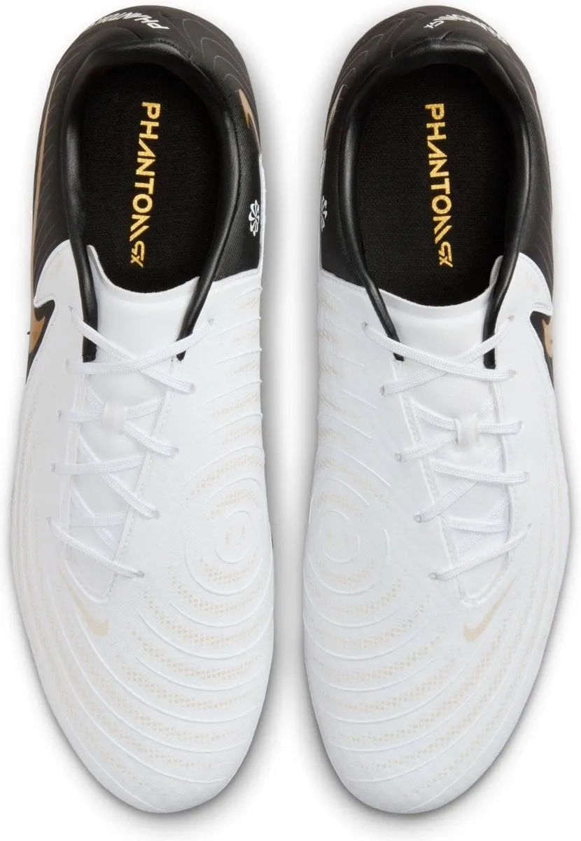 Nike Phantom GX II FG/MG - Schoen - FD6723-100 - Maat 45.5 - Wit/Zwart/Goud