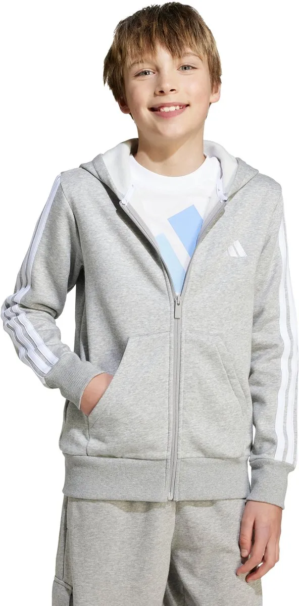 adidas Sportswear Essentials Ritshoodie Kids JY4979 - 176 - Grijs
