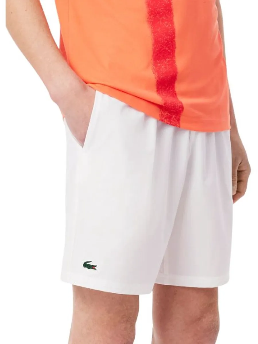 Lacoste Korte Broek Heren Novak Djokovic GH7413-51 - XL - Wit Oranje