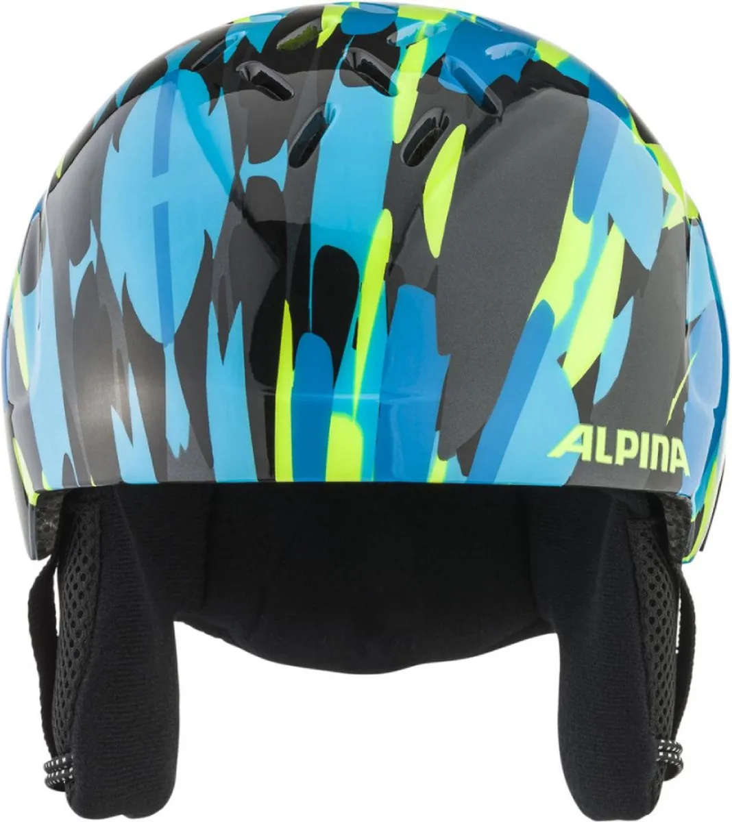 Alpina Pizi Junior Skihelm - Neon Blauw Groen - Maat 51-55cm - afbeelding 2 van 6