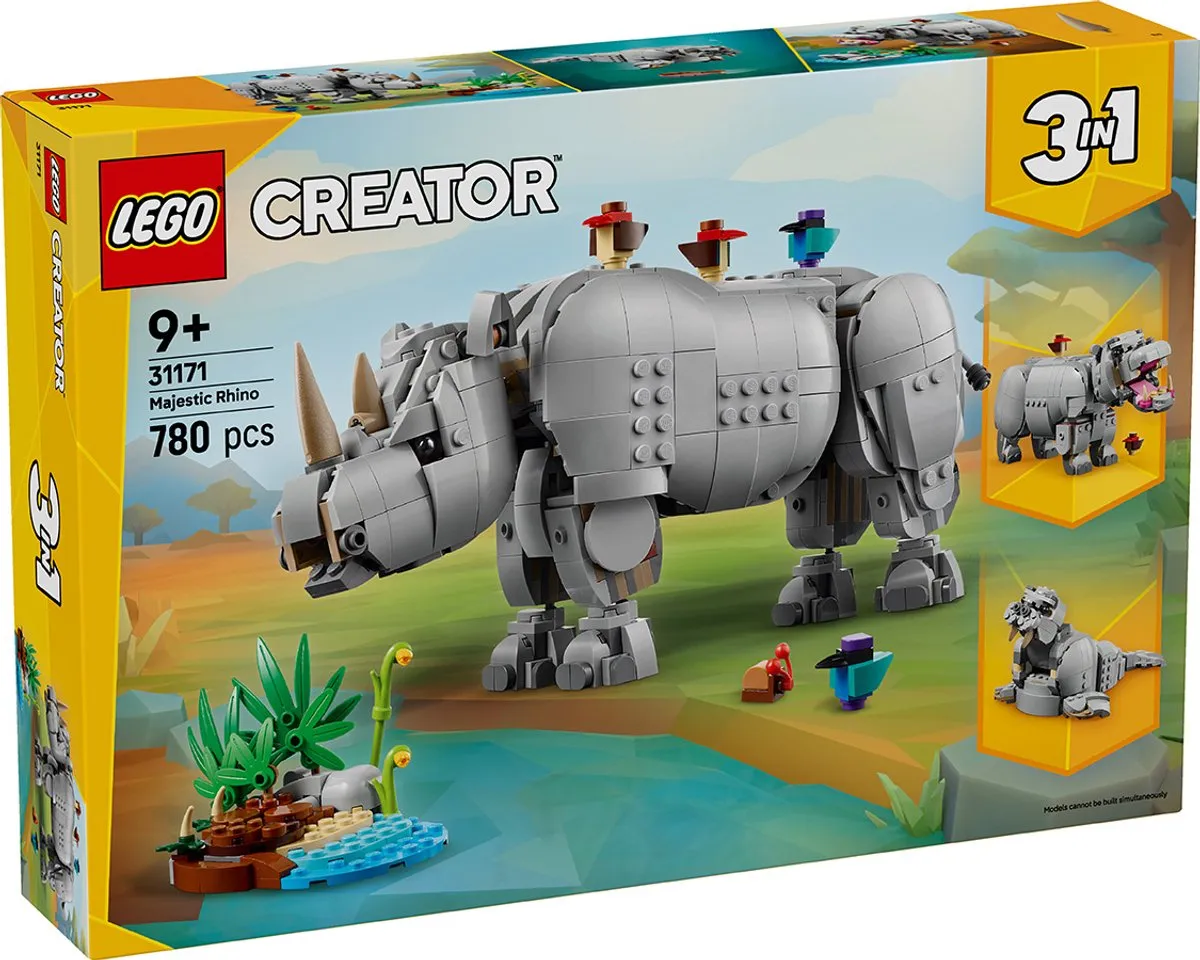 LEGO Creator Wilde Dieren 31171 Neushoorn