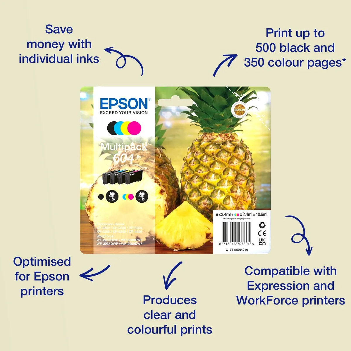 Epson 604XL Inktcartridge Multipack - 4 Stuks