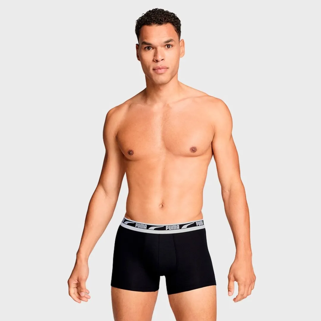 PUMA Heren 2P Boxers Everyday Multi Logo - Grijs