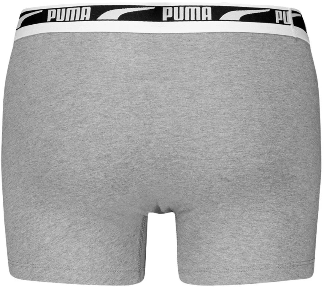 PUMA Heren 2P Boxers Everyday Multi Logo - Grijs