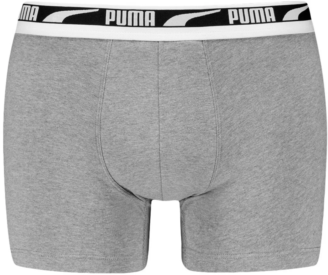 PUMA Heren 2P Boxers Everyday Multi Logo - Grijs