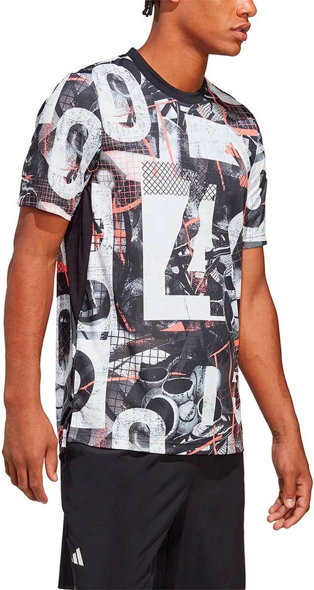 Adidas Club Graphic T-shirt - Zwart S
