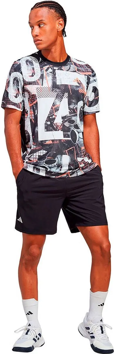 Adidas Club Graphic T-shirt - Zwart S