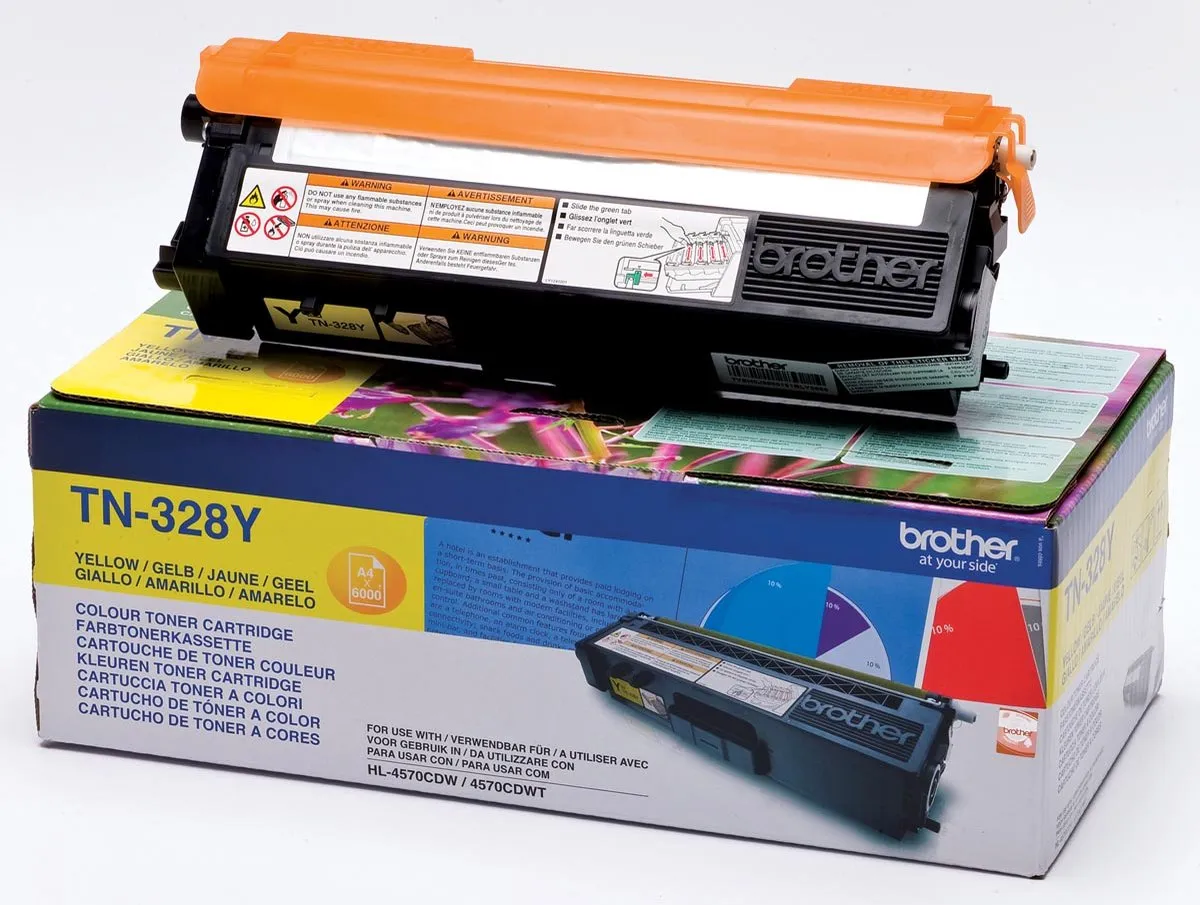 Brother TN-328Y Tonercartridge Geel