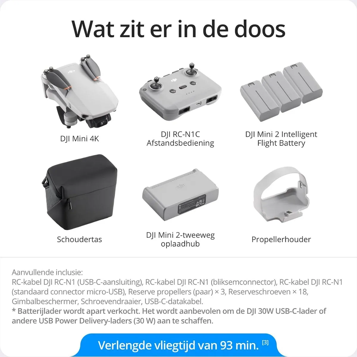 DJI Mini 4K Fly More Combo Drone - Wit