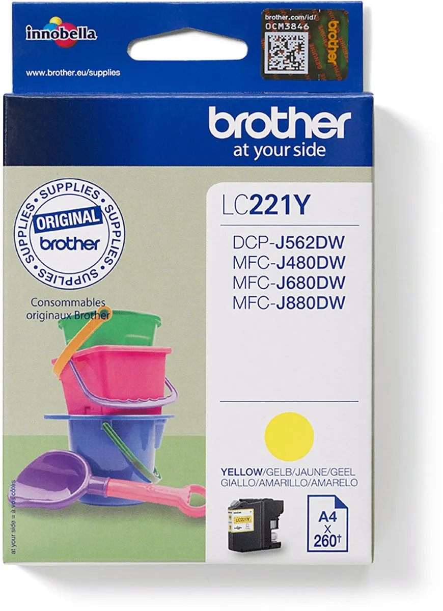 Brother LC-221YBP Inktcartridge Geel
