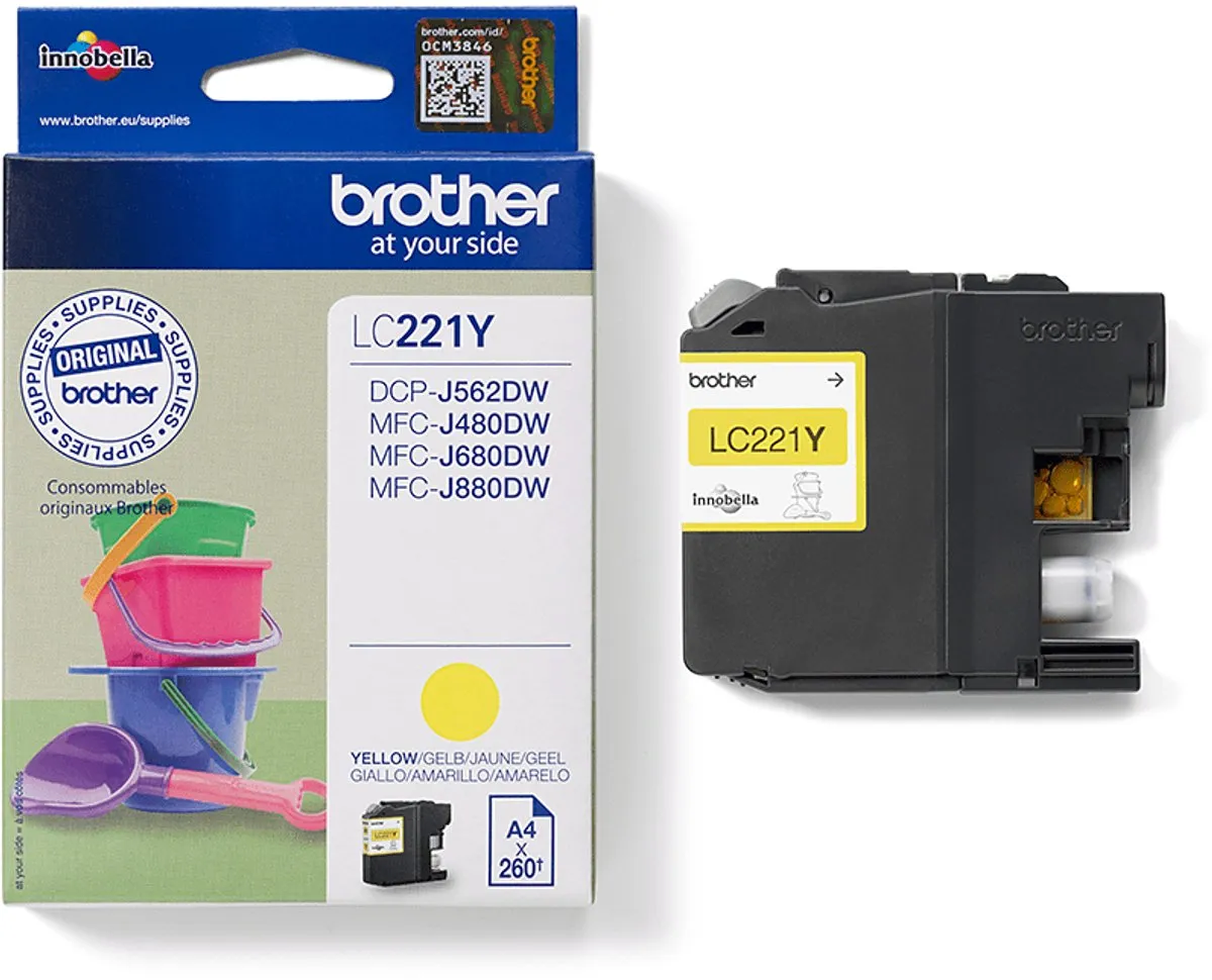 Brother LC-221YBP Inktcartridge Geel