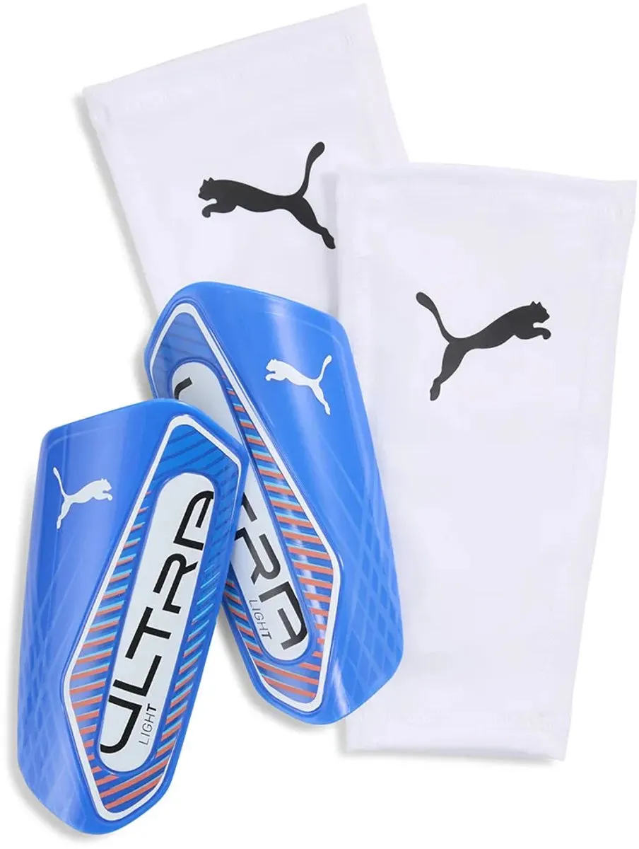 PUMA Ultra Light Sleeve Scheenbeschermers XL - Wit/Blauw