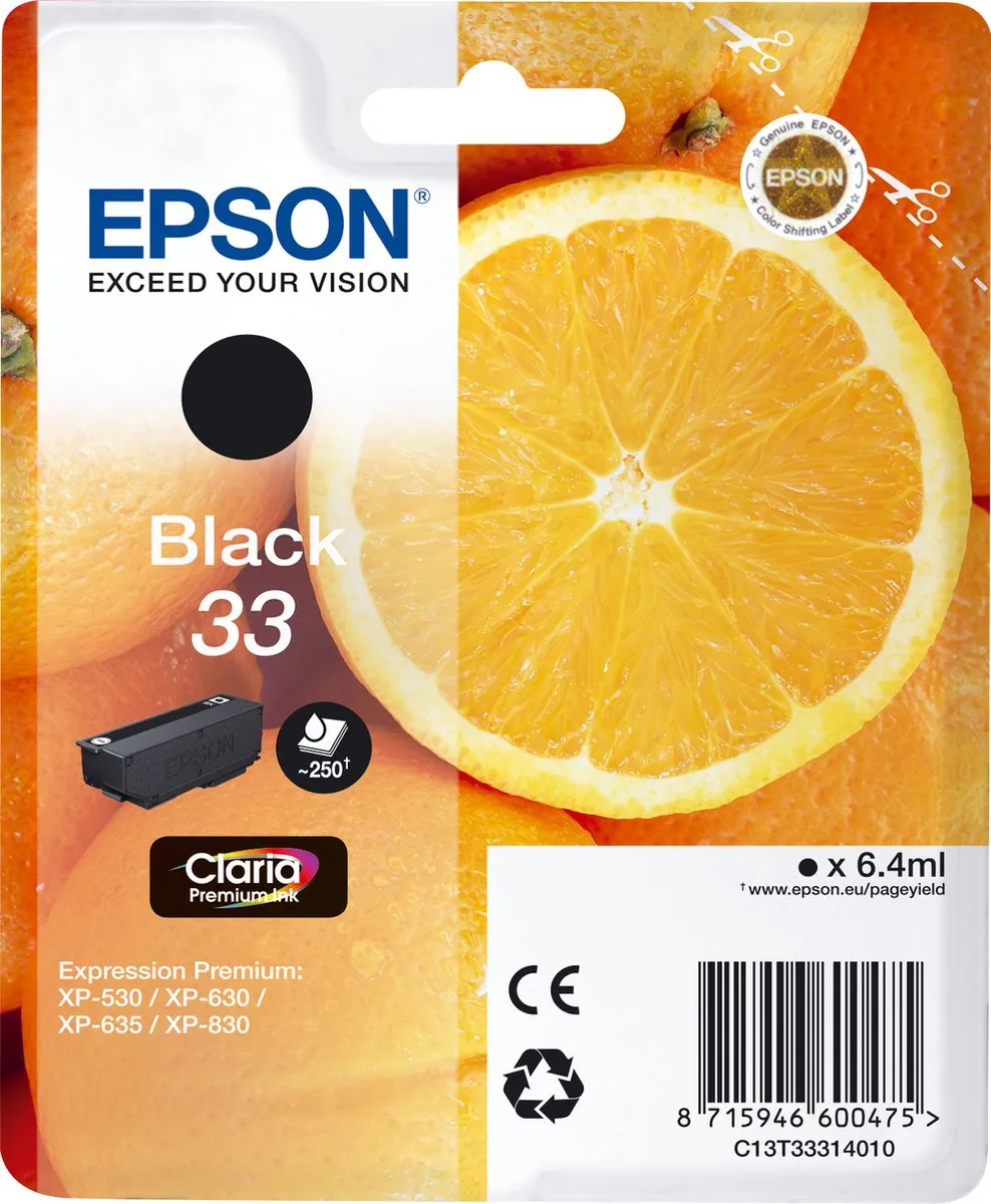 Epson Claria Premium C13T33314010 Cartouche - Zwart