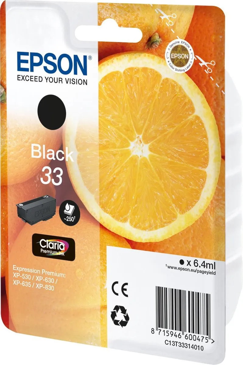 Epson Claria Premium C13T33314010 Cartouche - Zwart