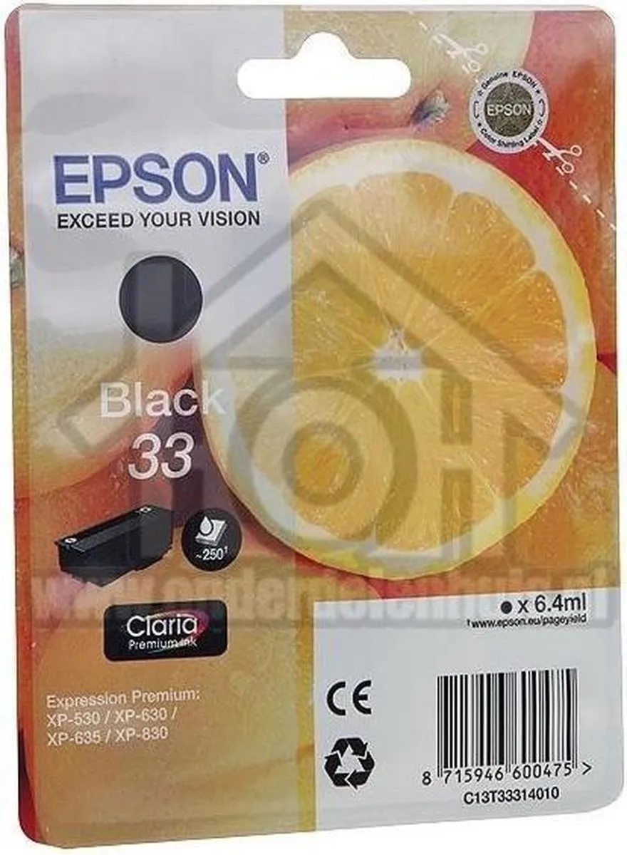 Epson Claria Premium C13T33314010 Cartouche - Zwart