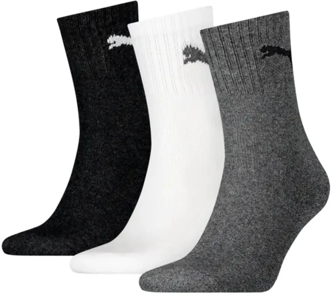 PUMA Halfhoge Sportsokken 35-38 - 3 Stuks - Black White
