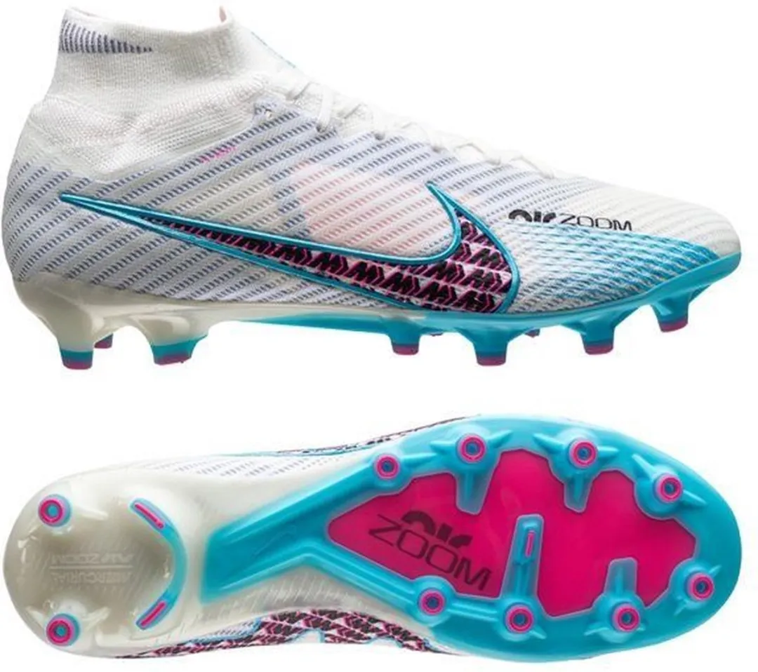 Nike Air Zoom Mercurial Superfly Elite 9 AG-PRO Voetbalschoenen 46 - Wit/Blauw