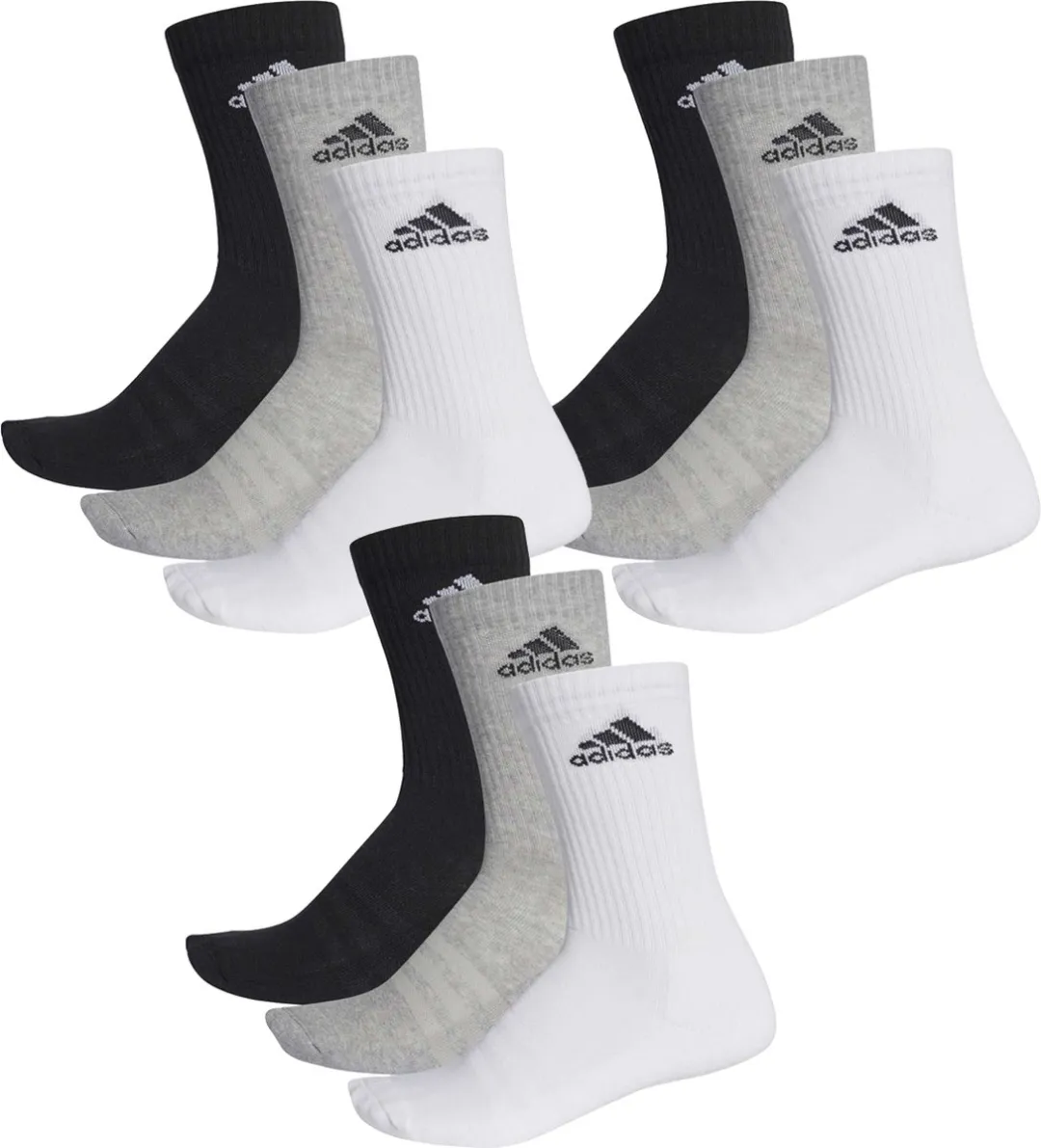 adidas Cushioned Crew Tennissokken - 9 Paar - Maat 43-45