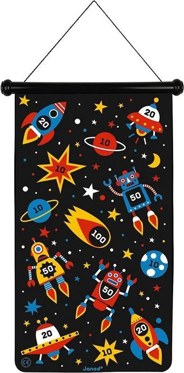 Janod Dartspel Robots 2073 - Magnetisch bord - 6 Darts